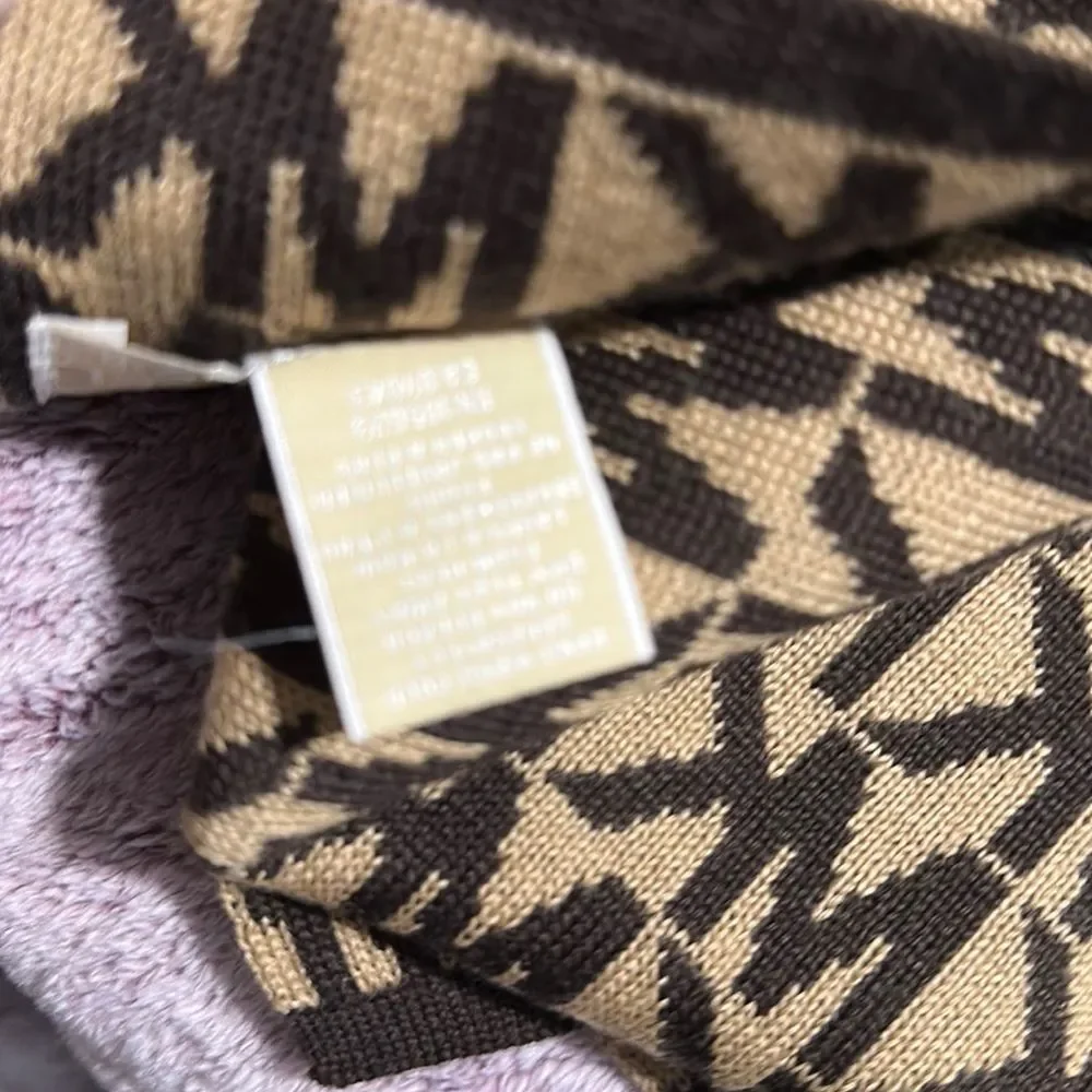 MK Logo Brown/Tan Knit Scart